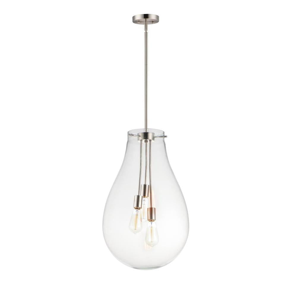 Maxim Lighting 10164CLSN Gourd 15.75 Inch 3 Light Pendant – Satin Nickel