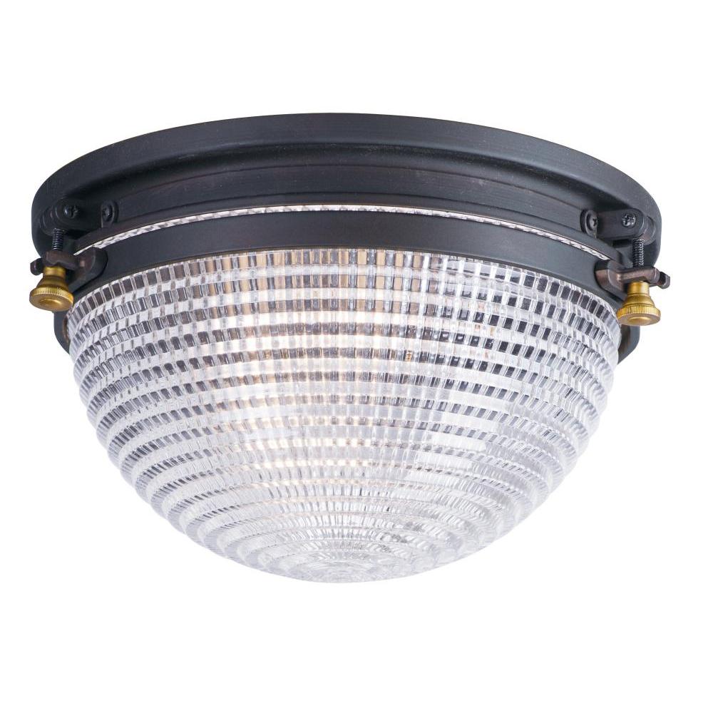 Maxim Lighting 10180OIAB Portside 11.75 Inch Flush Mount Light – Oil Rubbed Bronze / Antique Brass