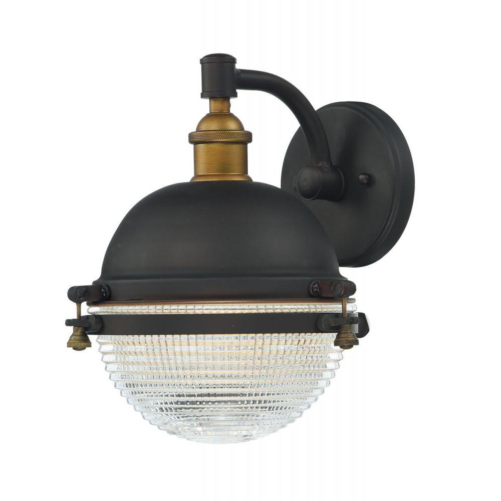 Maxim Lighting 10182OIAB 10 Inch Outdoor Wall Sconce – Oil Rubbed Bronze / Antique Brass