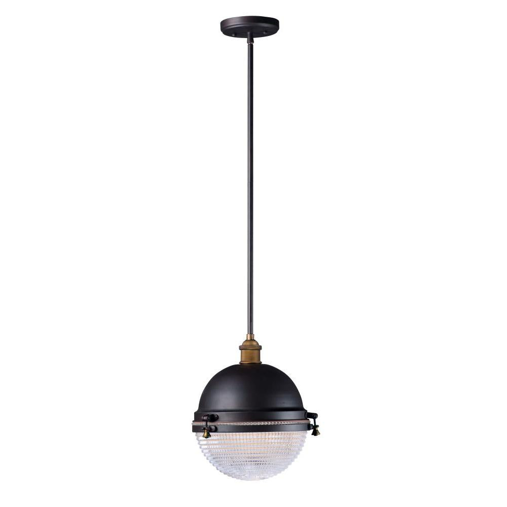 Maxim Lighting 10187OIAB Outdoor 11 Inch Pendant – Oil Rubbed Bronze / Antique Brass