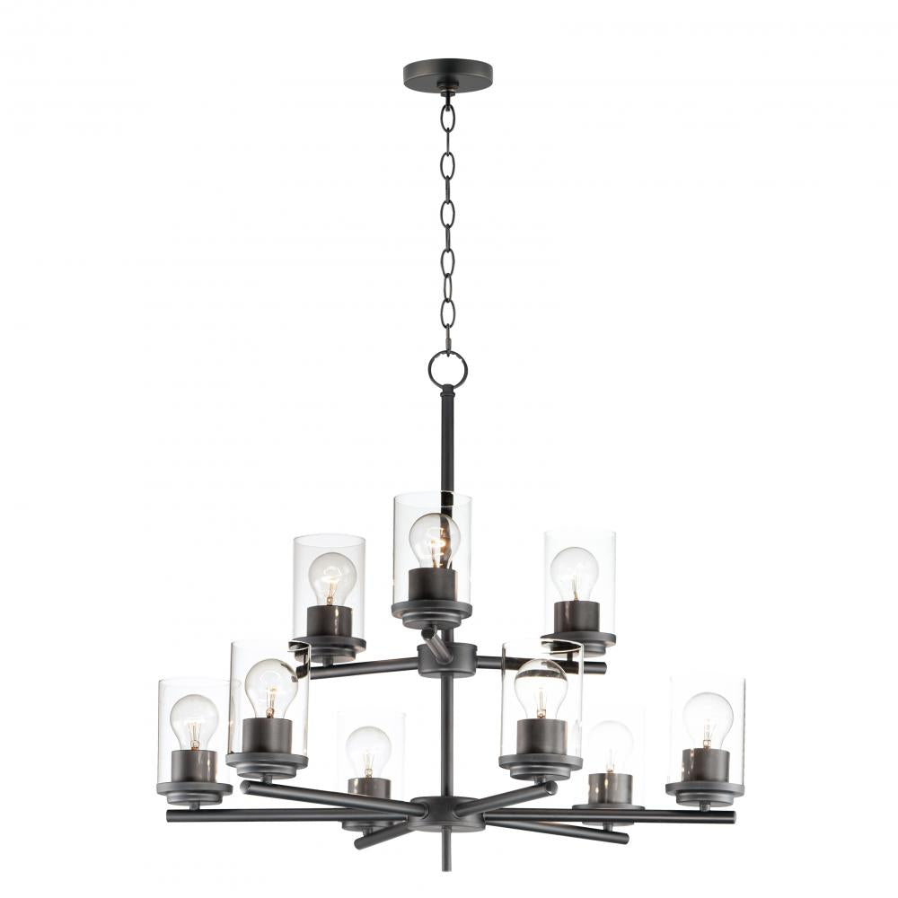 Maxim Lighting 10206CLBK Corona 28 Inch 9 Light Multi-Tier Chandelier – Black