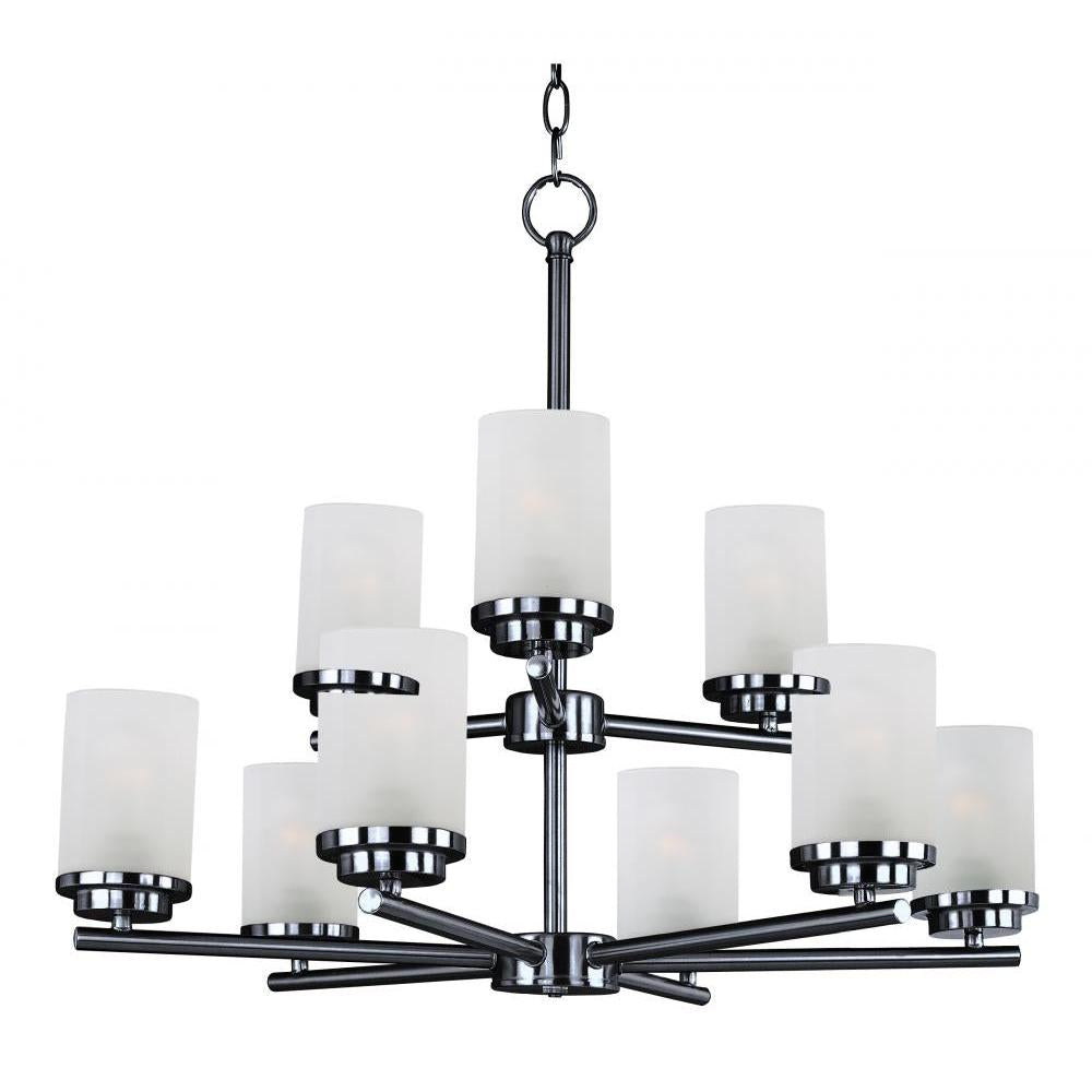 Maxim Lighting 10206FTBK Corona 28 Inch 9 Light Multi-Tier Chandelier – Black
