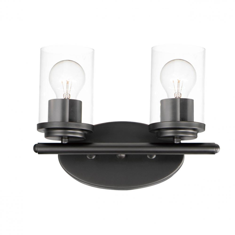 Maxim Lighting 10212CLBK 12 Inch 12 Bathroom Vanity - 12 Inch Bathroom Vanity Light – Black