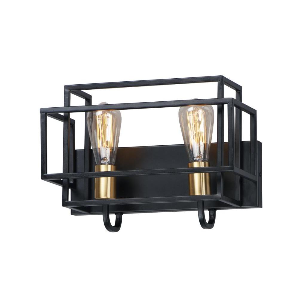 Maxim Lighting 10242BKSBR Liner 14.25 Inch Bathroom Vanity - Black / Satin Brass