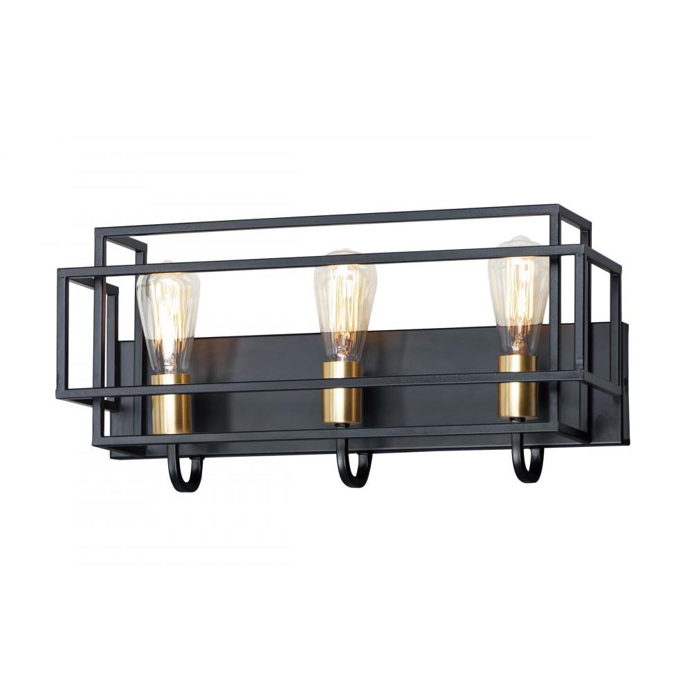 Maxim Lighting 10243BKSBR Liner 21.25 Inch Bathroom Vanity - Black / Satin Brass