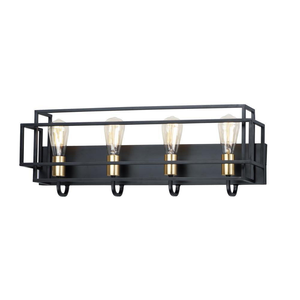 Maxim Lighting 10244BKSBR Liner 28.5 Inch Bathroom Vanity - Black / Satin Brass