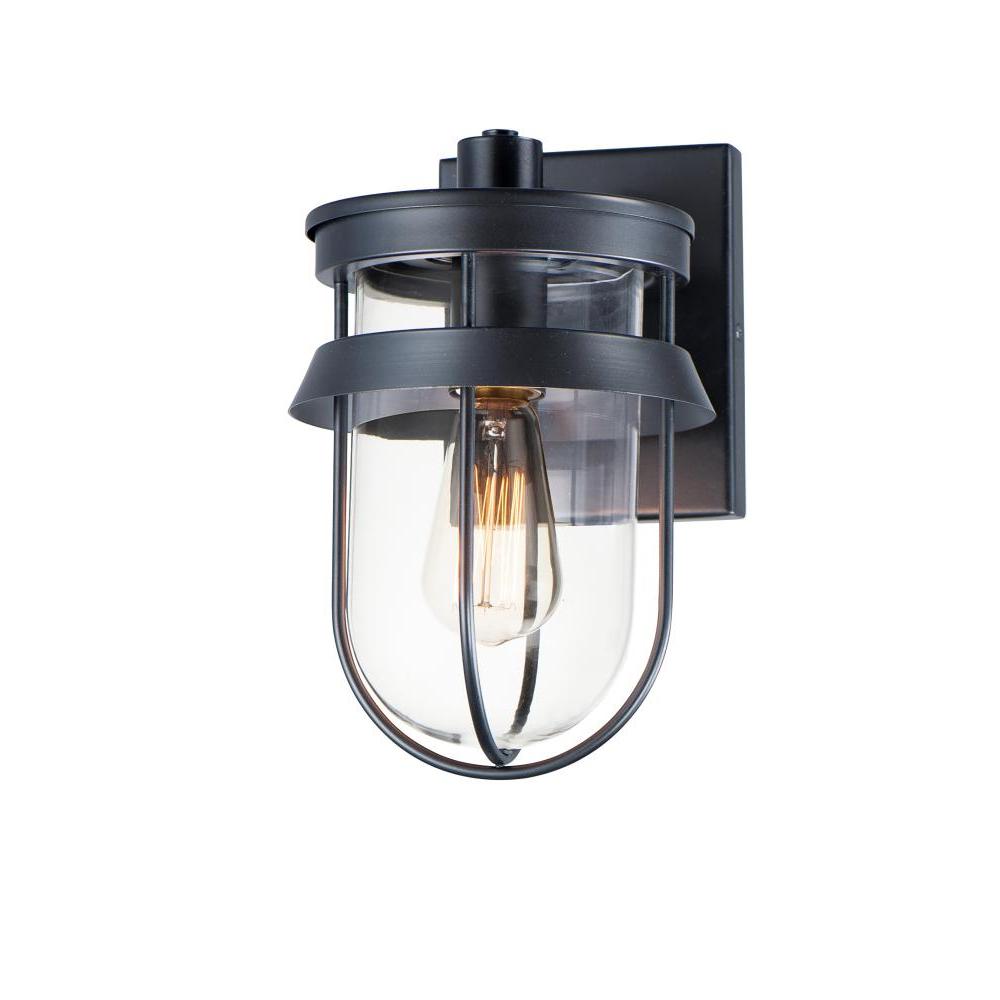 Maxim Lighting 10265CLBK Breakwater 5.75 Inch Outdoor Wall Lantern – Black