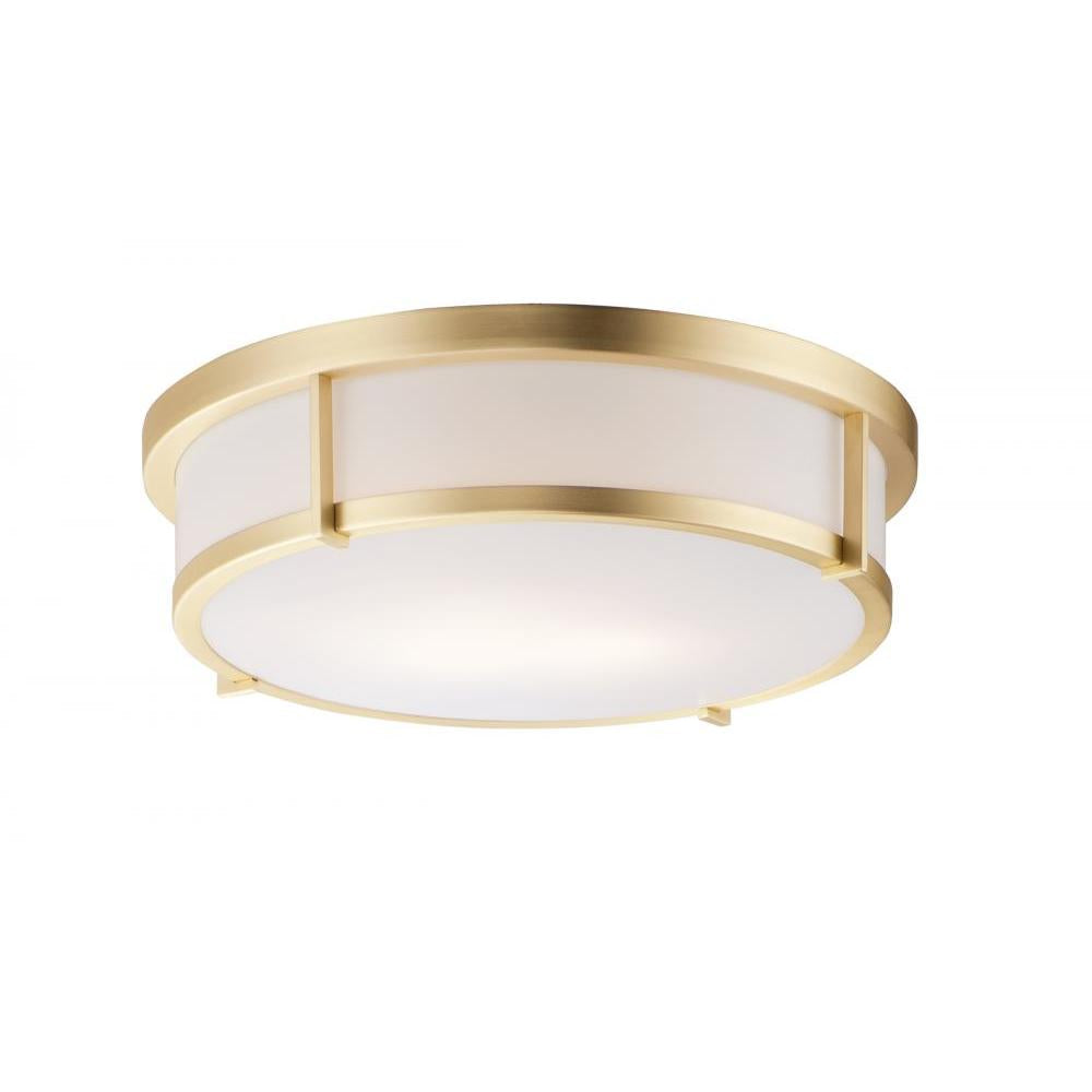Maxim Lighting 10270WTSBR Rogue E26 17 Inch Flush Mount Light – Satin Brass