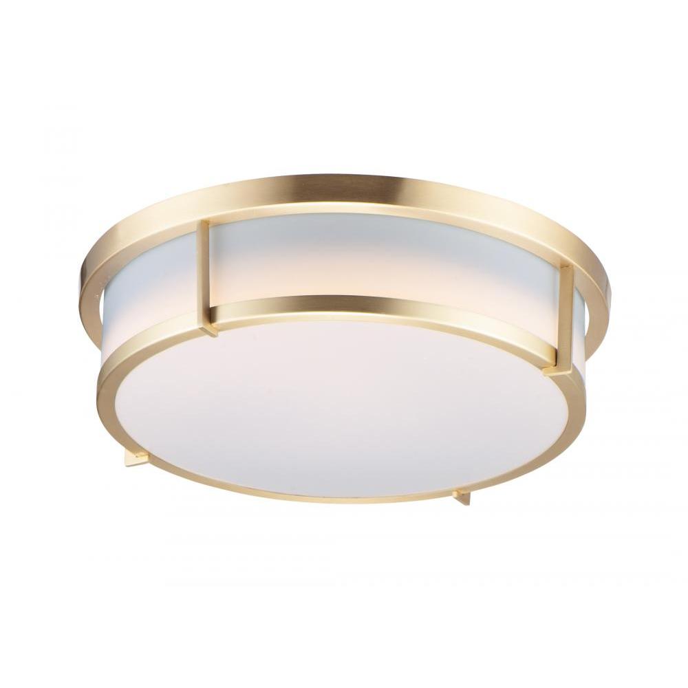 Maxim Lighting 10272WTSBR Rogue E26 13 Inch Flush Mount Light – Satin Brass