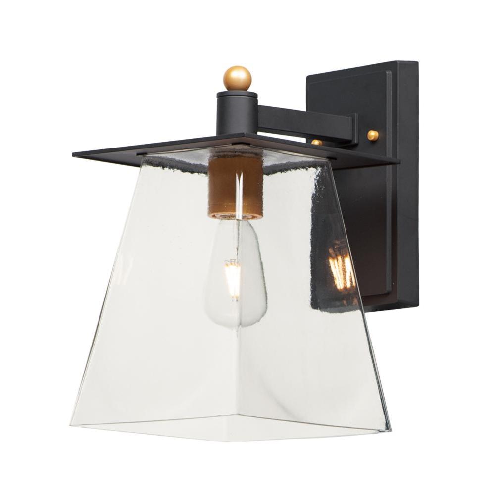 Maxim Lighting 10313CLBZGLD Chalet 8 Inch Outdoor Wall Lantern – Bronze / Gold