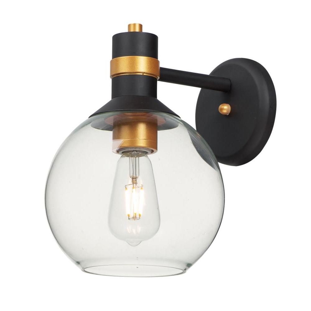 Maxim Lighting 10318CLBZGLD Cabin 7.75 Inch Outdoor Wall Lantern – Bronze / Gold