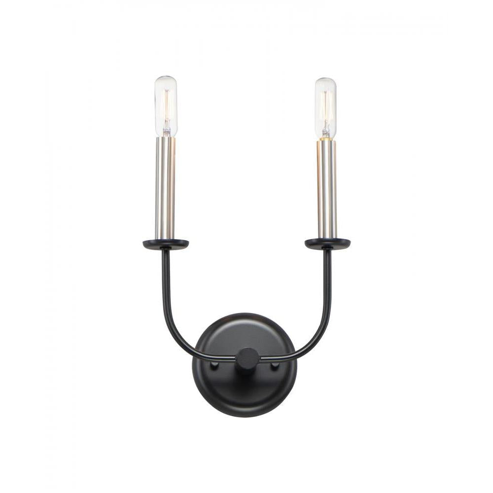 Maxim Lighting 10322BKSN Wesley 9 Wall Sconce - Black / Satin Nickel