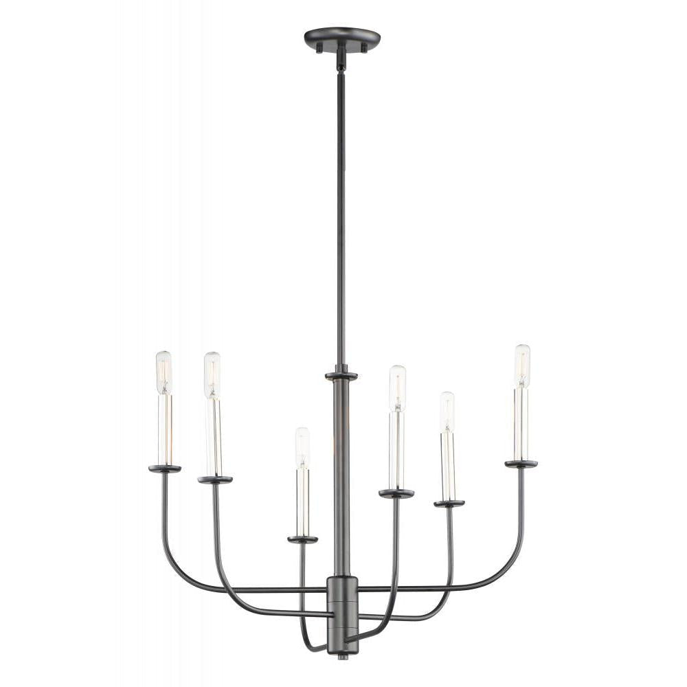Maxim Lighting 10326BKSN Wesley 24 Inch Chandelier – Black / Satin Nickel