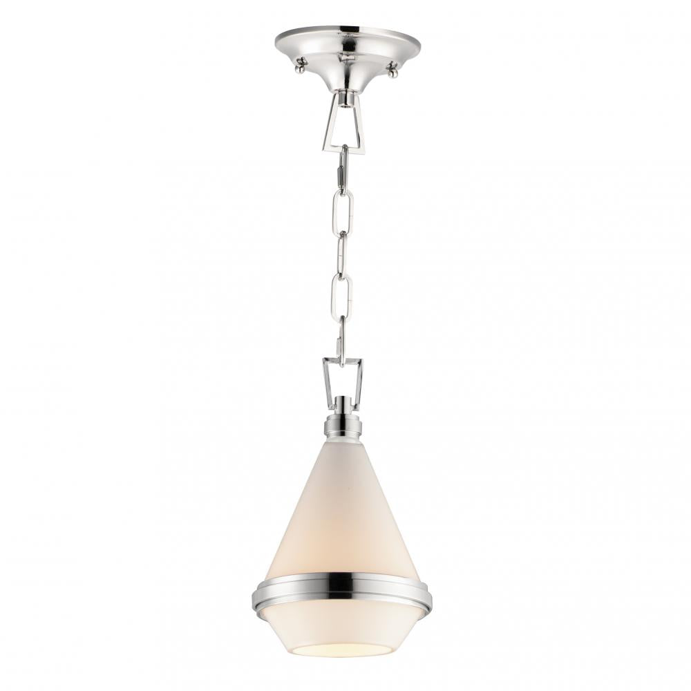 Maxim Lighting 10372WTPN Giza 7.5 Inch Mini Pendant – Polished Nickel
