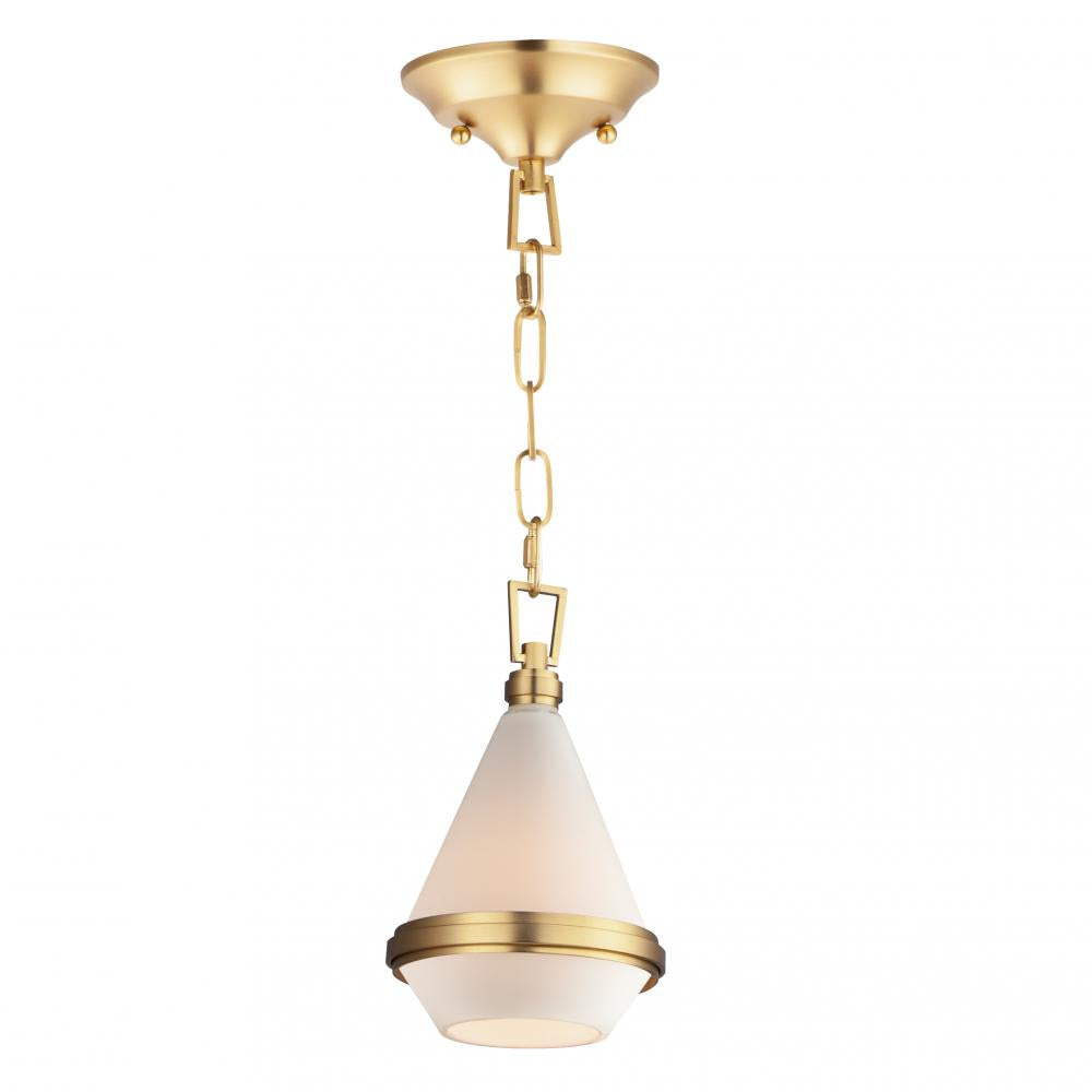 Maxim Lighting 10372WTSBR Giza 7.5 Inch Mini Pendant – Satin Brass