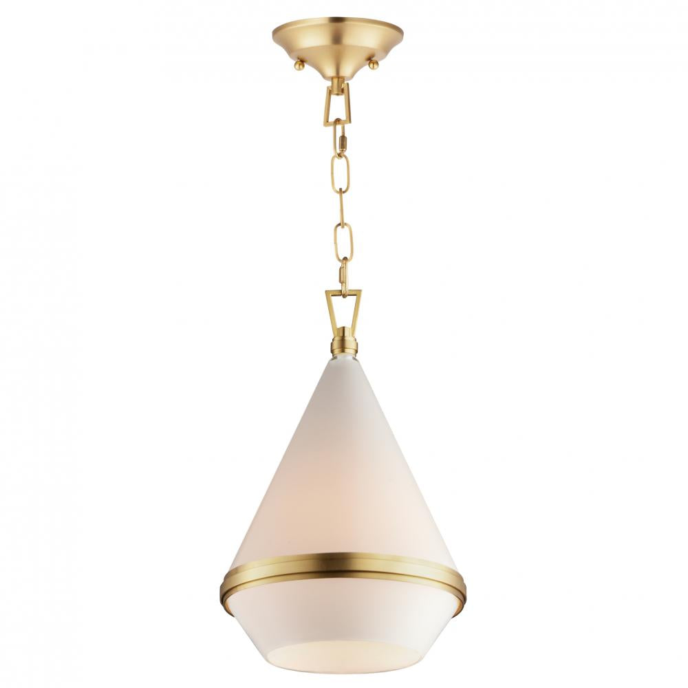 Maxim Lighting 10374WTSBR Giza 11.25 Inch Semi Flush Mount Light – Satin Brass
