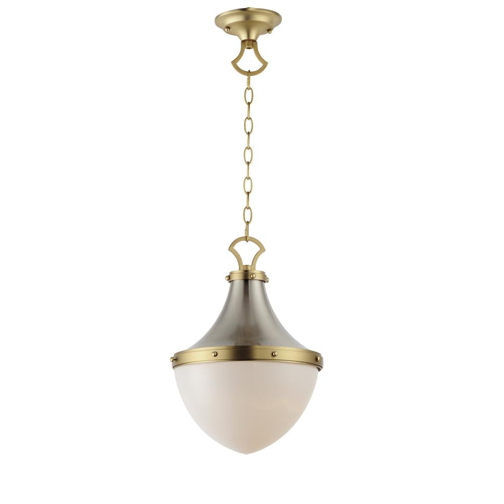 Maxim Lighting 10384WTSNSBR Conrad 12 Inch Semi Flush Mount Light – Satin Nickel / Satin Brass