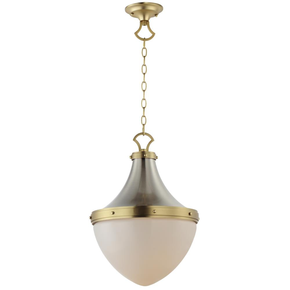 Maxim Lighting 10386WTSNSBR Conrad 15 Inch Semi Flush Mount Light – Satin Nickel / Satin Brass