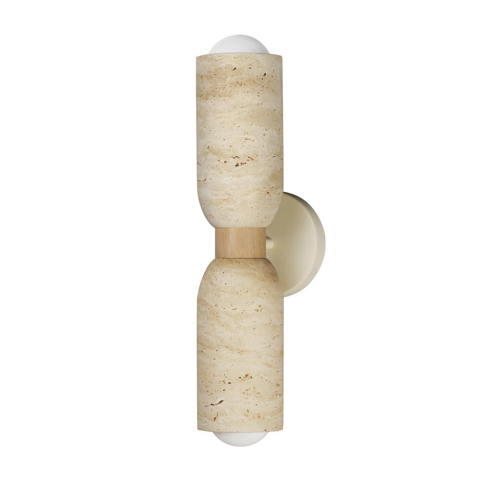 Maxim Lighting 10622TVOY Pompeii 5 Wall Sconce - Travertine / Oyster