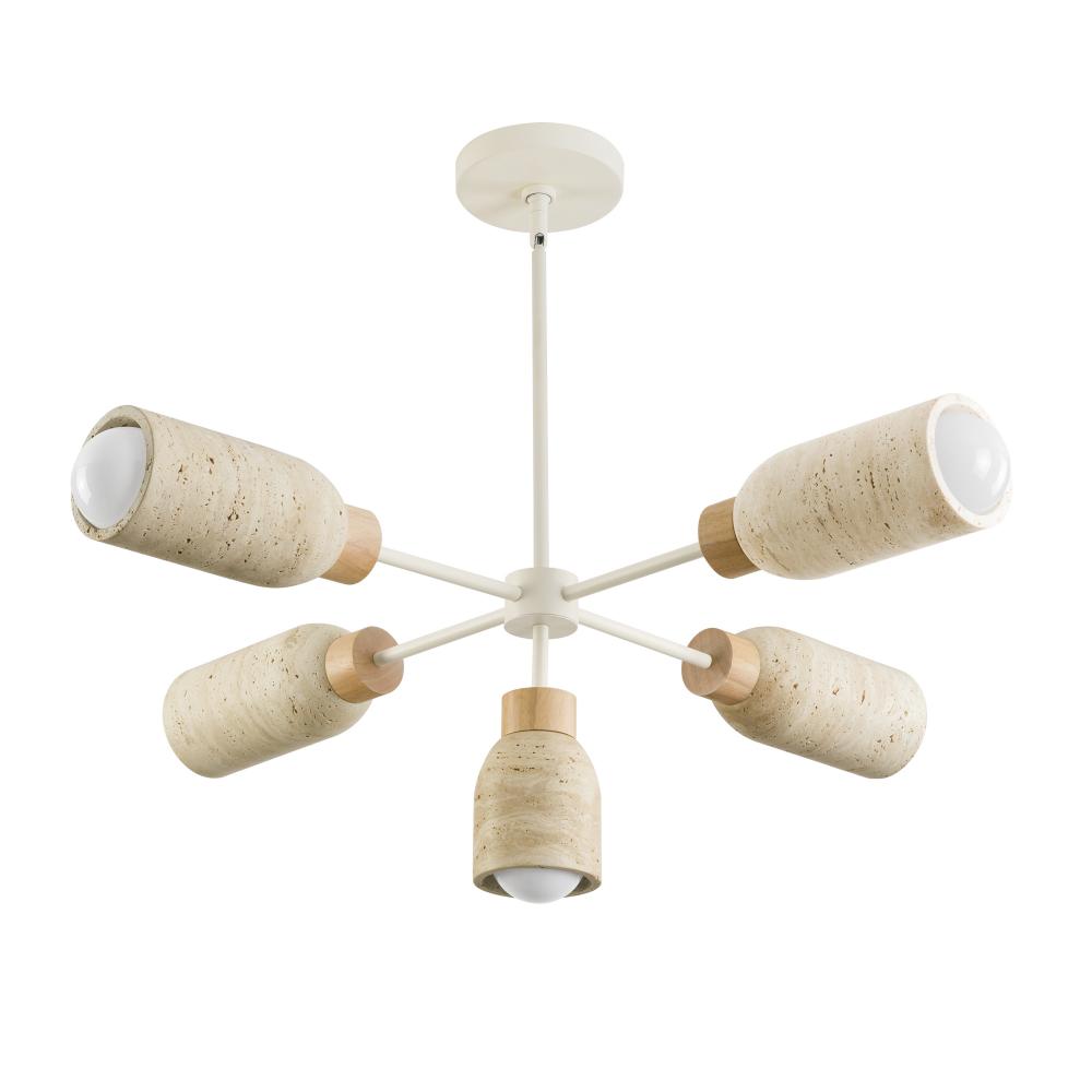 Maxim Lighting 10625TVOY Pompeii 36.5 Inch Chandelier – Travertine / Oyster