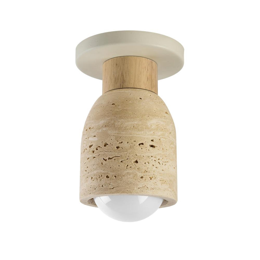 Maxim Lighting 10629TVOY Pompeii 4.75 Inch Flush Mount Light – Travertine / Oyster
