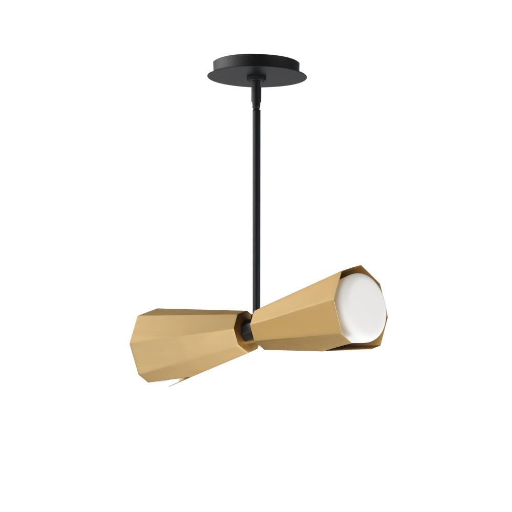 Maxim Lighting 10812SWBKAB Rizzo 5 Inch 2 Light Pendant – Black / Antique Brass