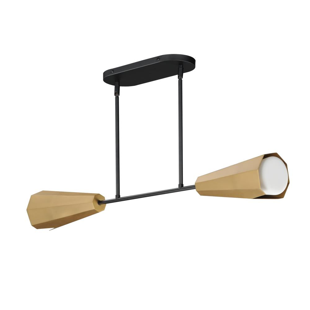Maxim Lighting 10816SWBKAB Rizzo 5 Inch Linear Pendant – Black / Antique Brass