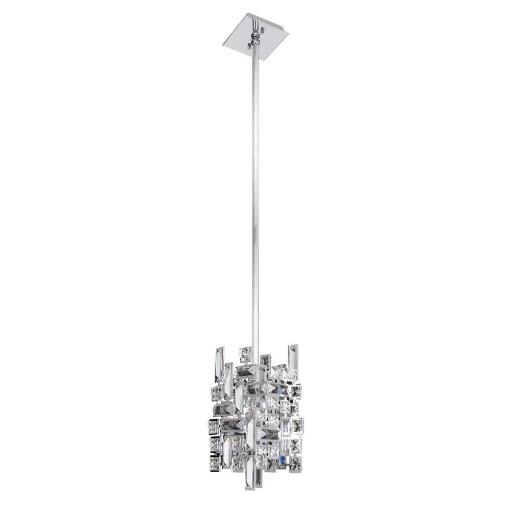 Vermeer Luxury Crystal Hex Flush Mount Light – Polished Chrome