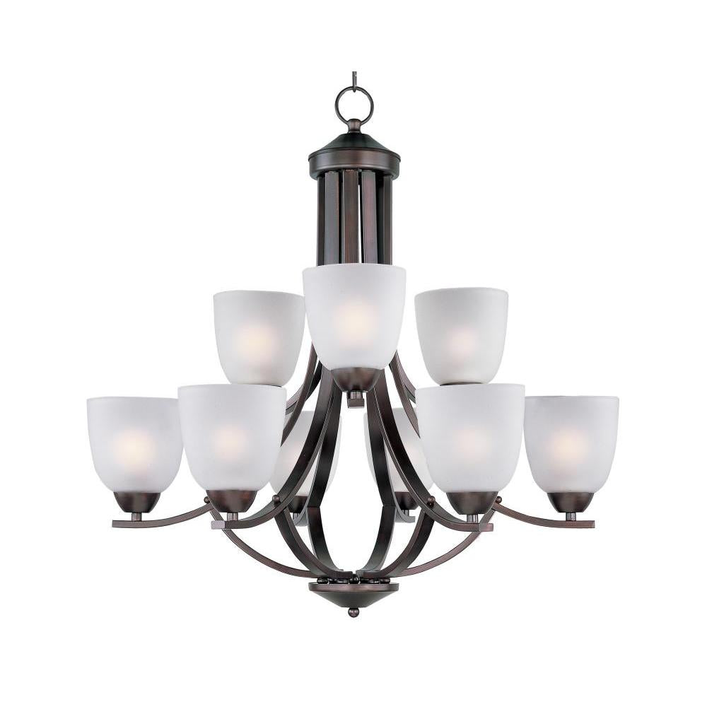 Maxim Lighting 11226FTOI Axis 28 Inch 9 Light Multi-Tier Chandelier – Oil Rubbed Bronze