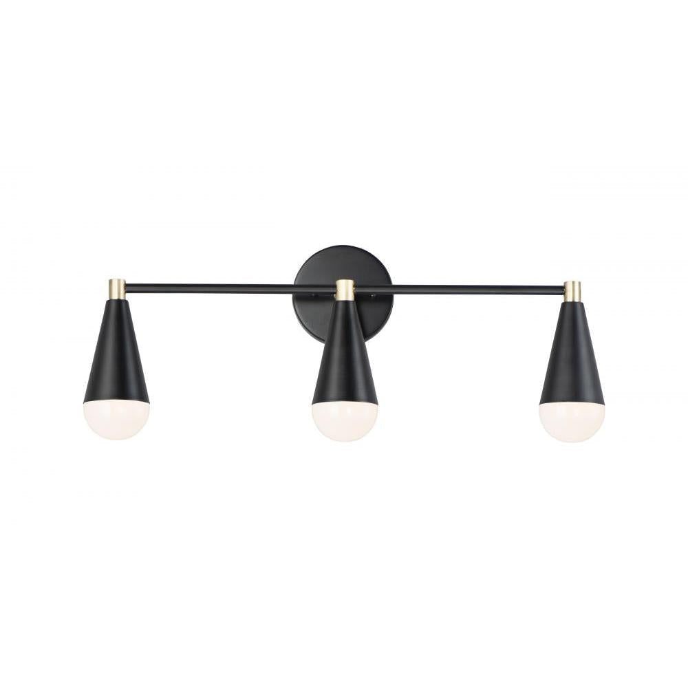 Maxim Lighting 11263BKSBR Lovell 24 Inch Bathroom Vanity - Black / Satin Brass