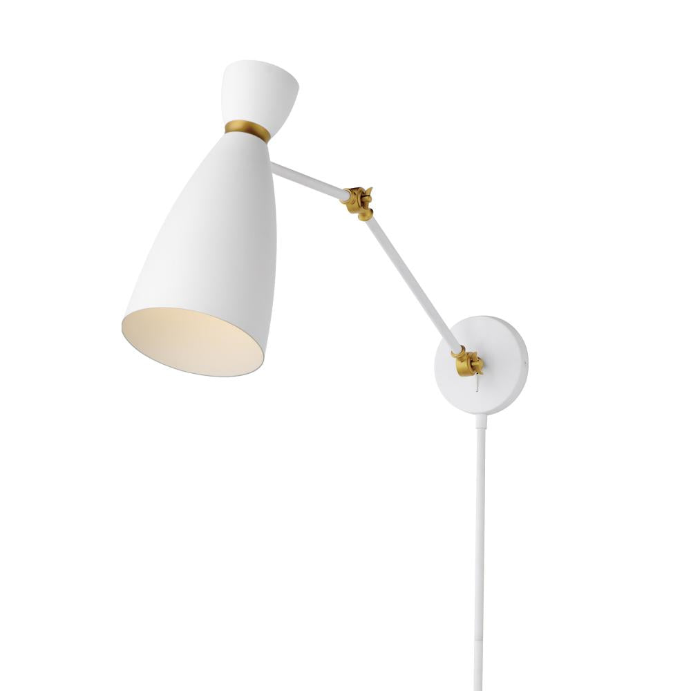 Maxim Lighting 11300WTSBR Carillon 7 Wall Sconce - White/Satin Brass