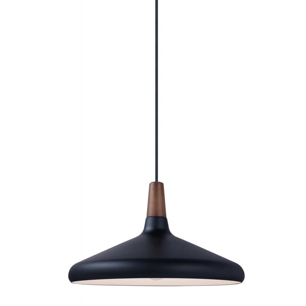 Maxim Lighting 11354WNBK Nordic 15.25 Inch Semi Flush Mount Light – Walnut / Black