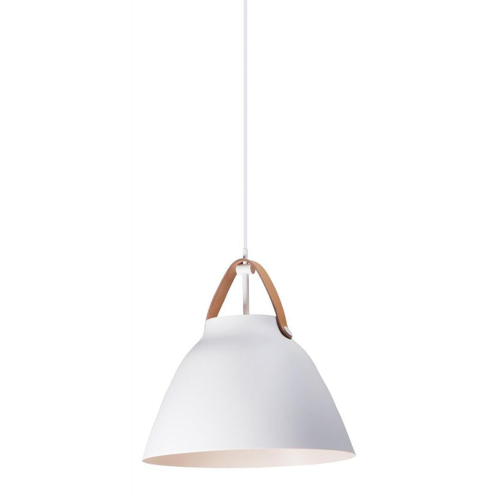 Maxim Lighting 11356TNWT Nordic 14.25 Inch Semi Flush Mount Light – Tan Leather / White