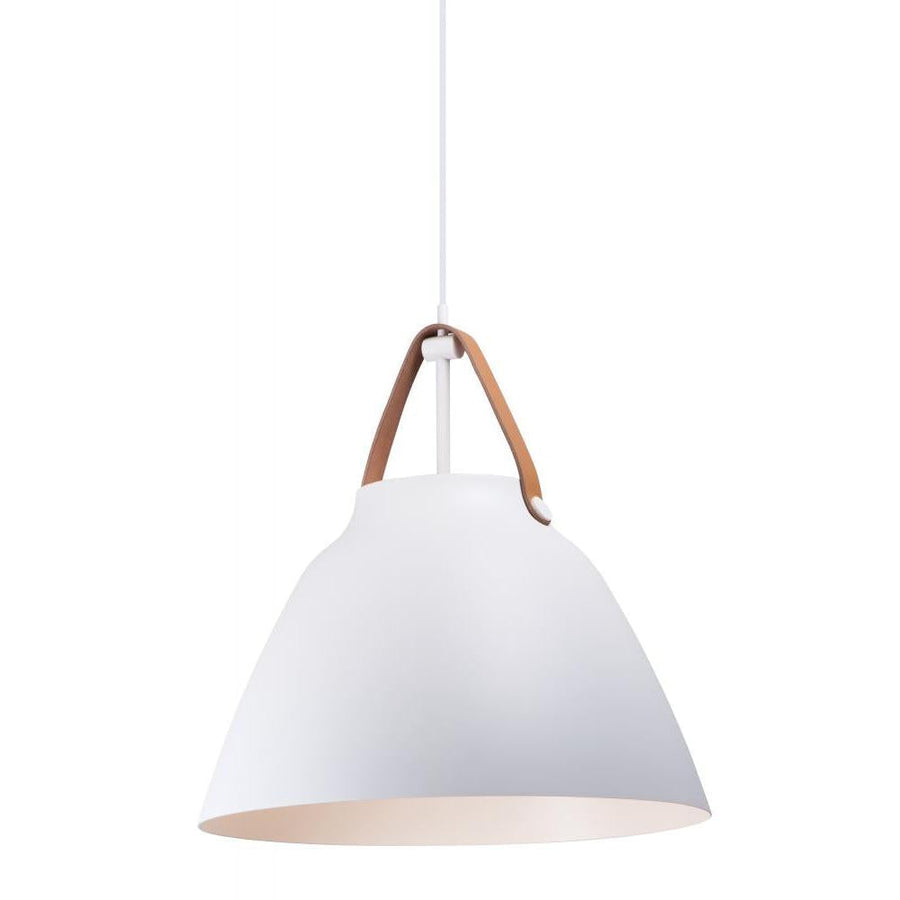 Maxim Lighting 11358TNWT Nordic 19 Inch Semi Flush Mount Light – Tan Leather / White