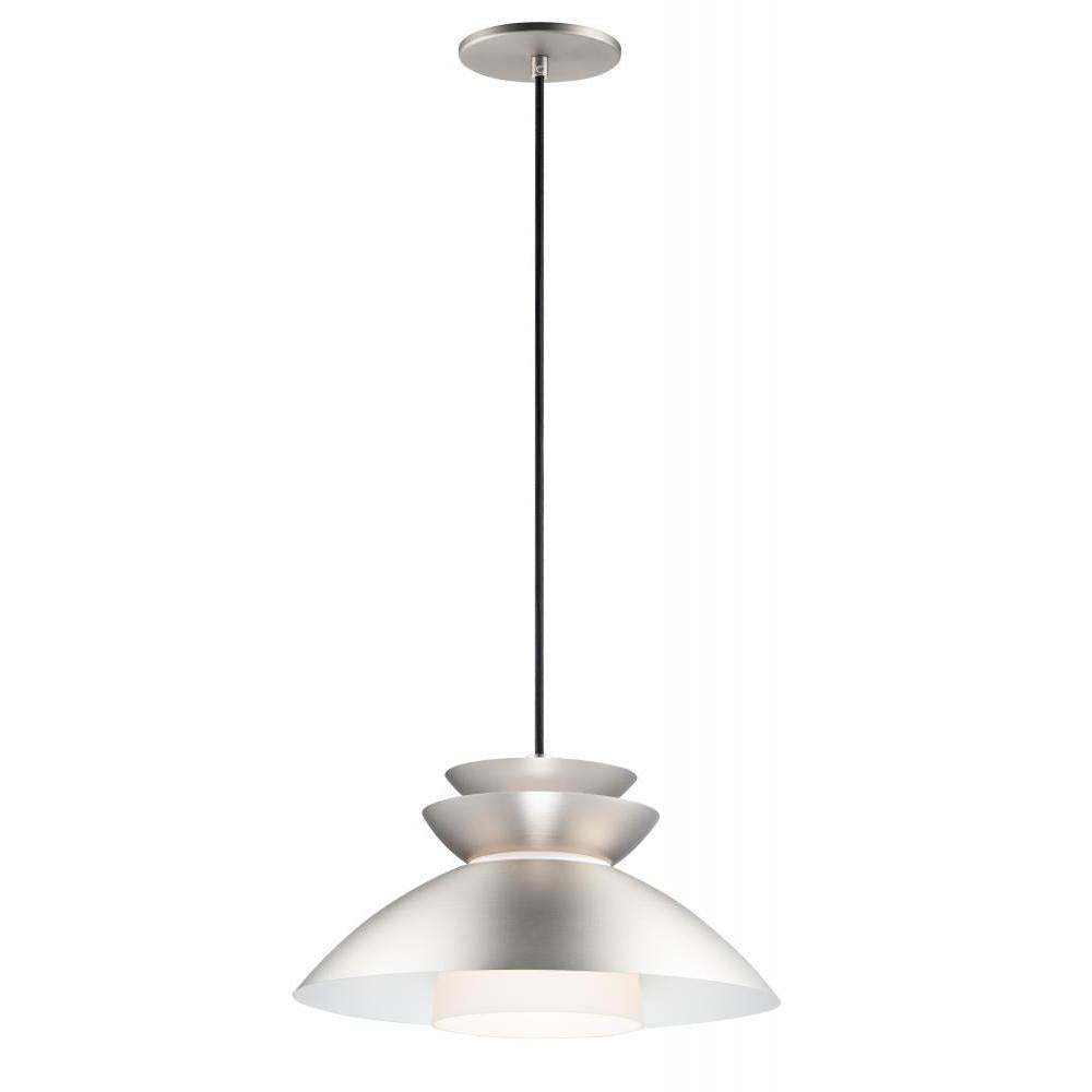 Maxim Lighting 11359WTBP Nordic 14.25 Inch Semi Flush Mount Light – Brushed Platinum