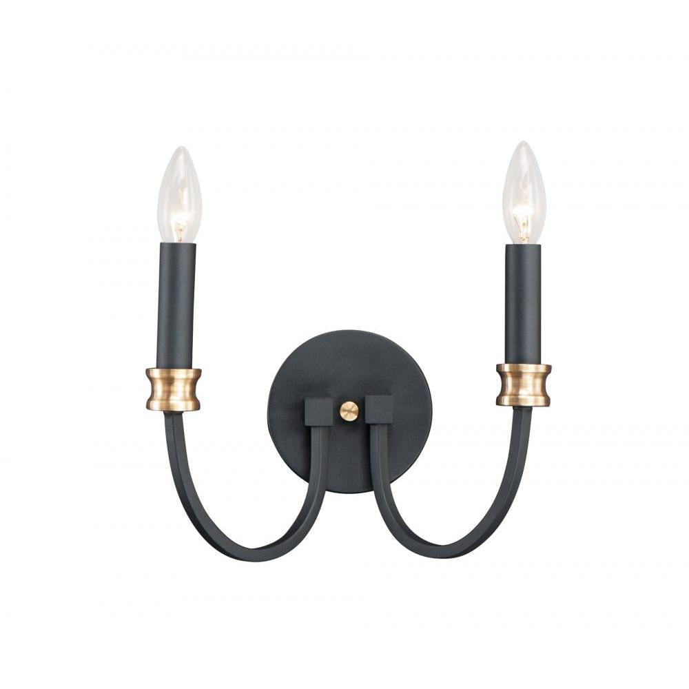 Maxim Lighting 11372BKAB Charlton 11.75 Wall Sconce - Black / Antique Brass