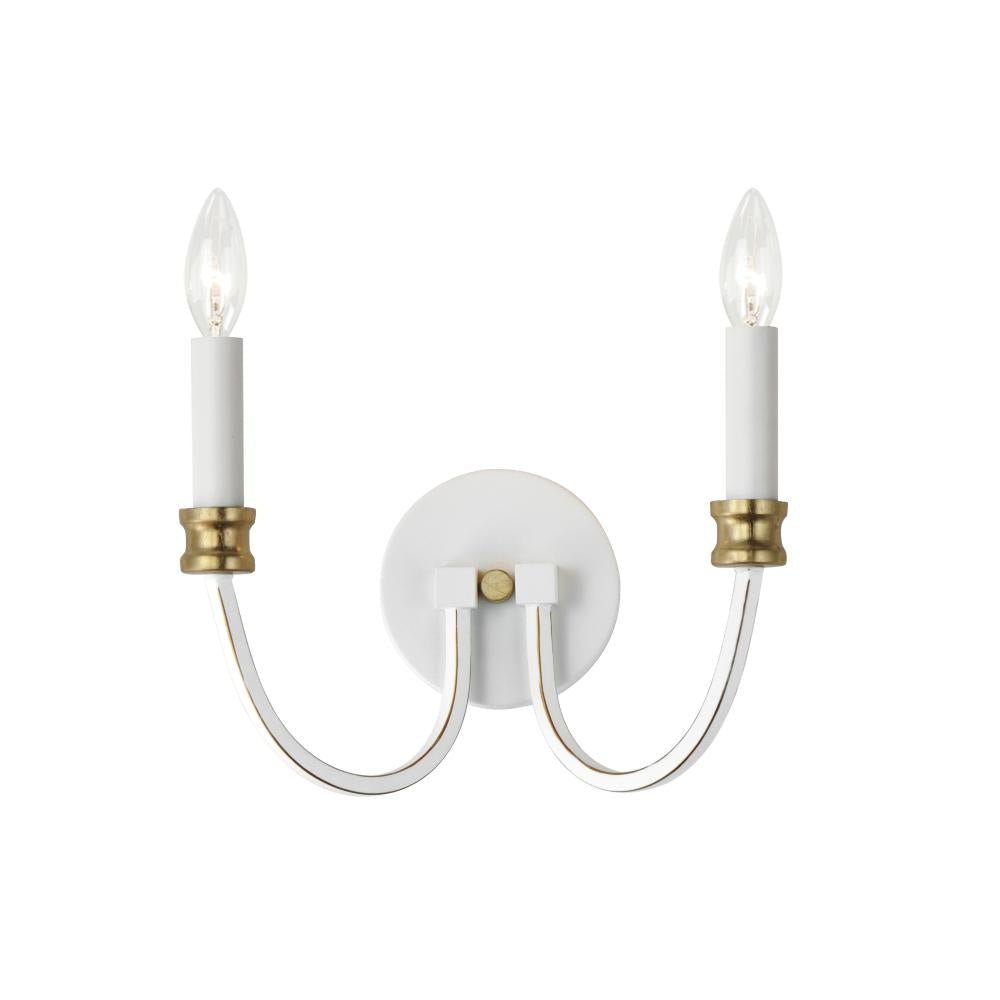 Maxim Lighting 11372WWTGL Charlton 11.75 Wall Sconce - Weathered White/Gold Leaf