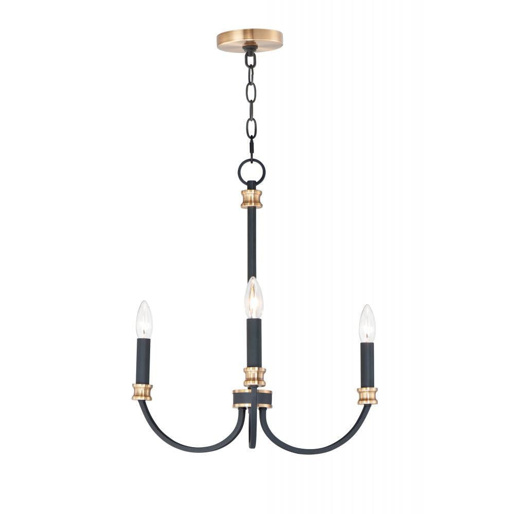 Maxim Lighting 11373BKAB Charlton 2 Inch Chandelier – Black / Antique Brass