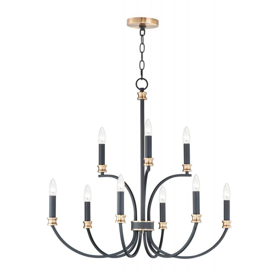 Maxim Lighting 11377BKAB Charlton 3 Inch Chandelier – Black / Antique Brass