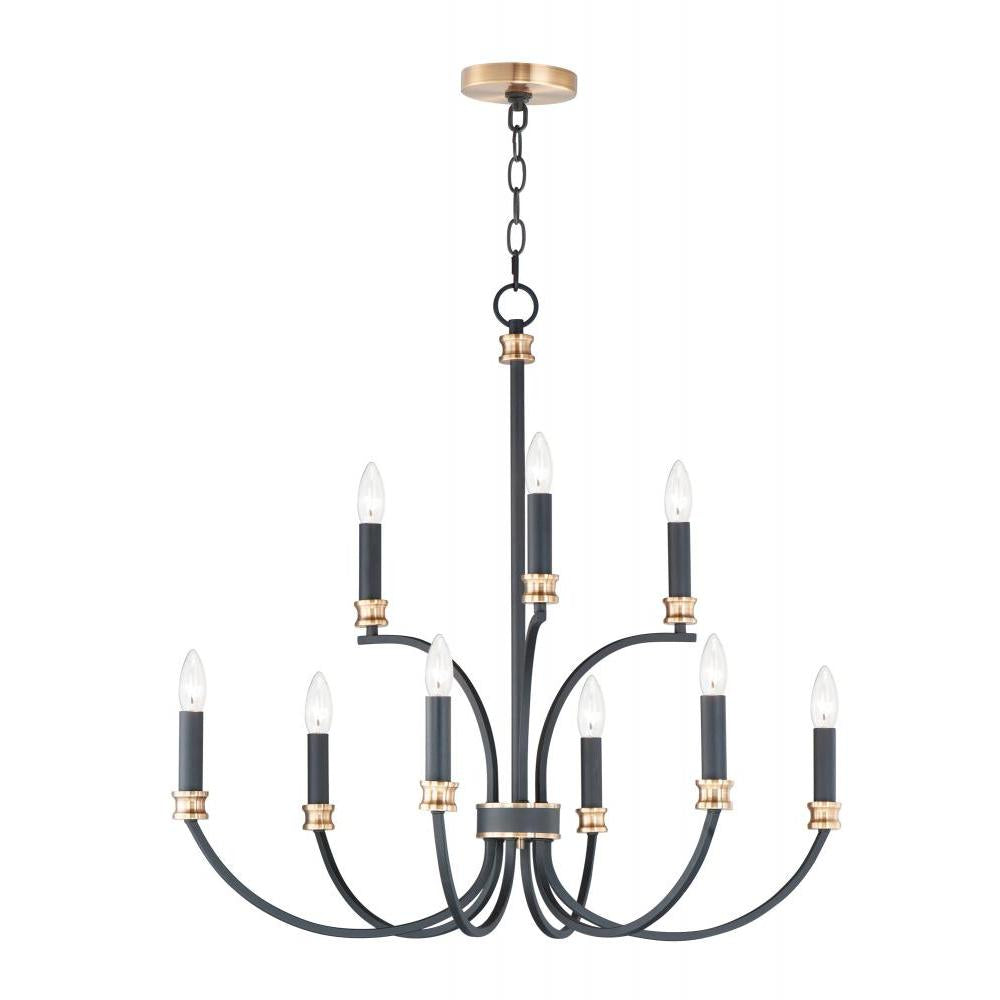 Maxim Lighting 11377BKAB Charlton 3 Inch Chandelier – Black / Antique Brass