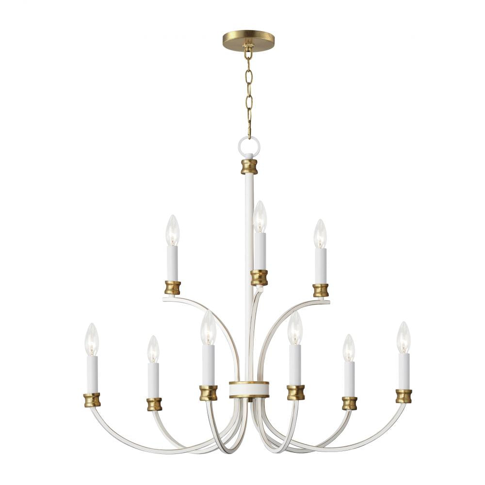 Maxim Lighting 11377WWTGL Charlton 3 Inch Chandelier – Weathered White/Gold Leaf