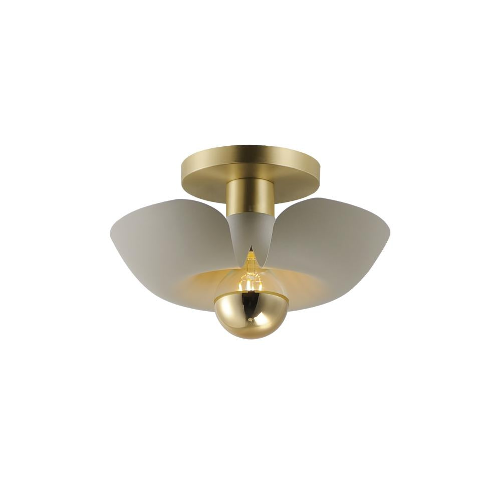 Maxim Lighting 11390SGSBR Poppy 11.75 Inch Flush Mount Light – Silver Gold / Satin Brass