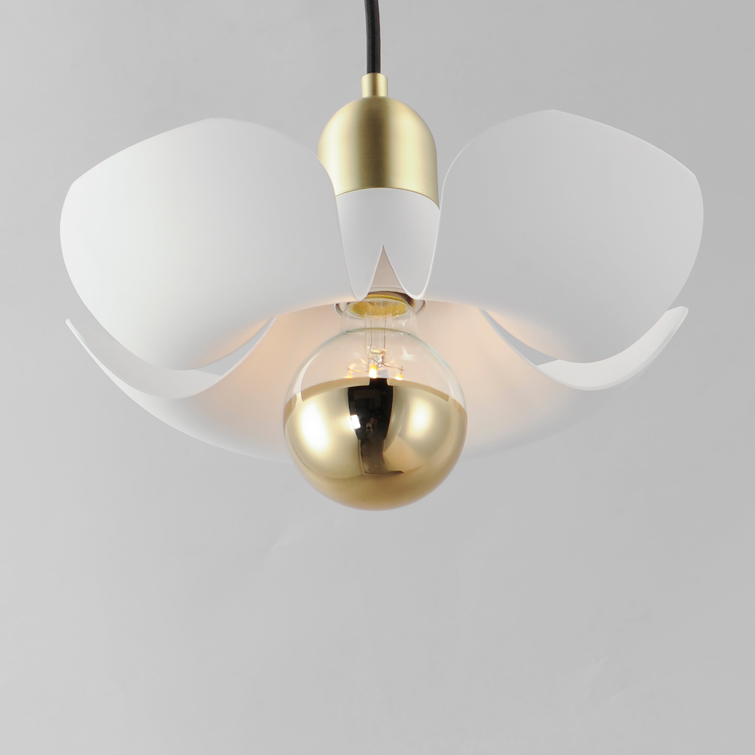 11 Inch Single Pendant – White/Satin Brass