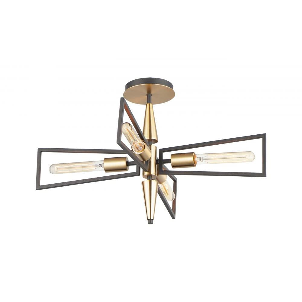 Maxim Lighting 11650BKSBR Wings 25 Inch Flush Mount Light – Black / Satin Brass