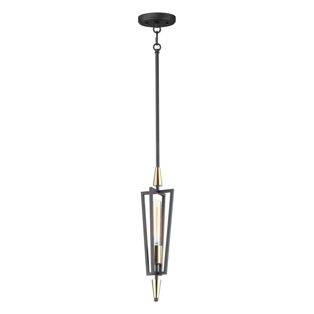 Maxim Lighting 11653BKSBR Wings 4.75 Inch Semi Flush Mount Light – Black / Satin Brass
