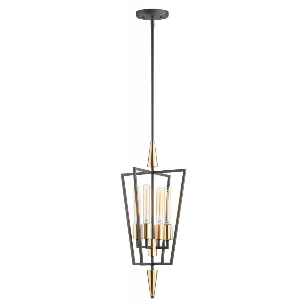Maxim Lighting 11654BKSBR Wings 12 Inch 4 Light Pendant – Black / Satin Brass