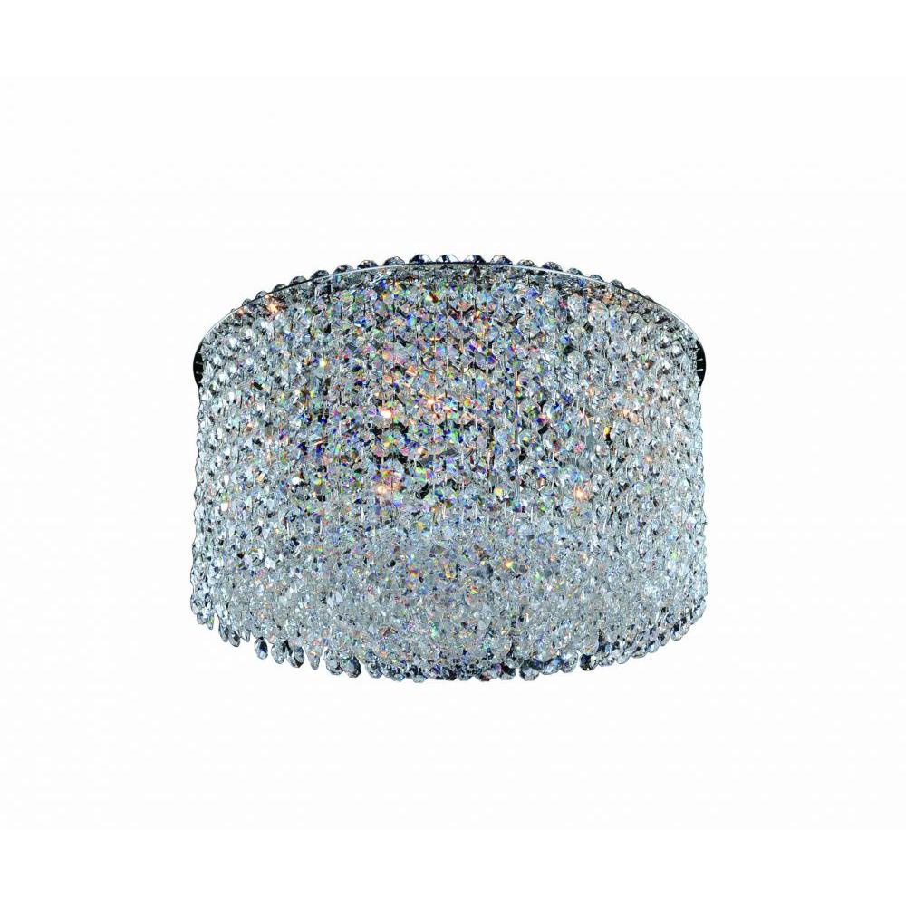 Milieu Metro Luxury Crystal Flush Mount Light – Polished Chrome