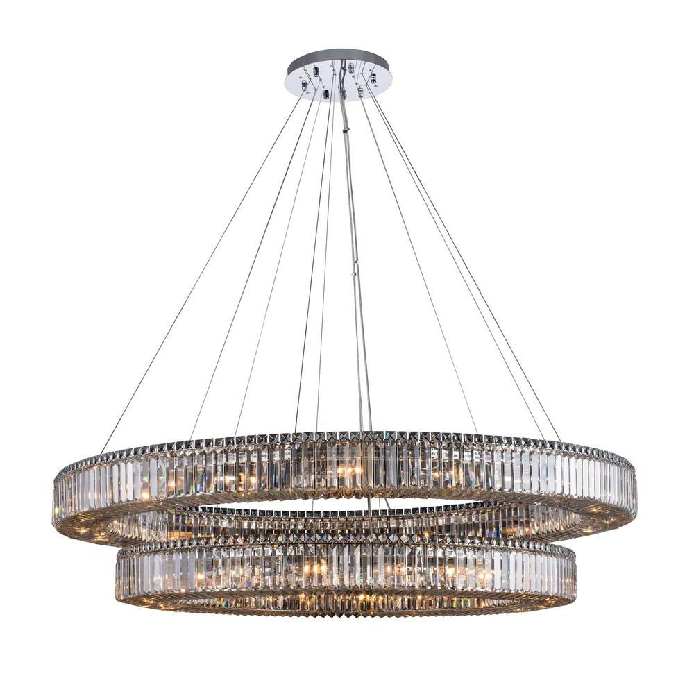 Rondelle Luxury Crystal Pendant – Polished Chrome