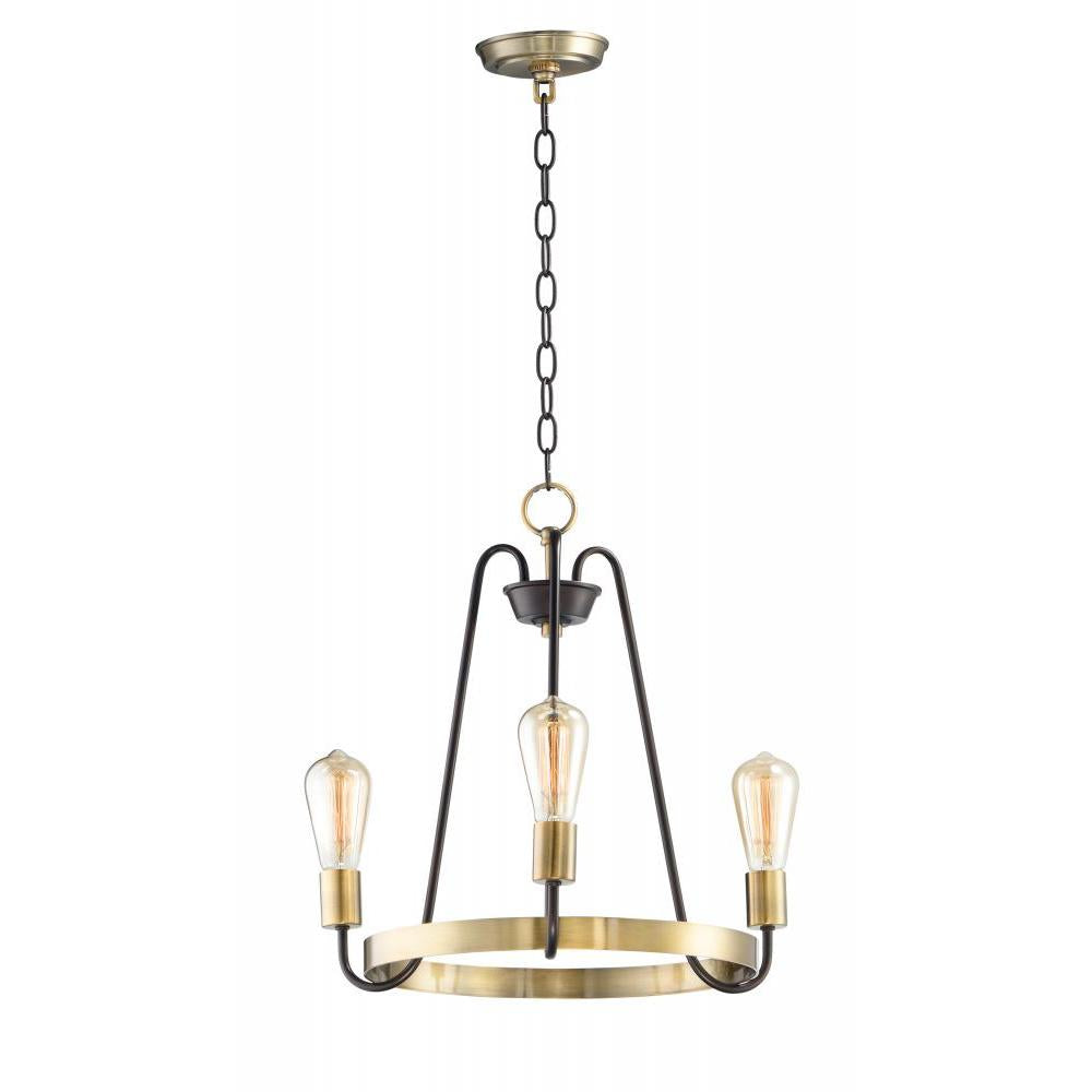 Maxim Lighting 11733OIAB Haven 18.5 Inch Semi Flush Mount Light – Oil Rubbed Bronze / Antique Brass