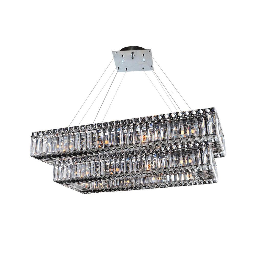Baguette Luxury Crystal Pendant – Polished Chrome